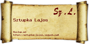 Sztupka Lajos névjegykártya